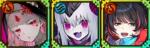 巫獣の魂神ユレア+魔界の邪氷姫イオレット+煤塵の聖女ハルメルト+光結晶1500個+ランダム限定40~
