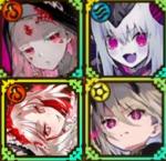 魂神廻錬<血姫>カルゼラ+巫獣の魂神ユレア+魔界の邪氷姫イオレット+神聖天魔グラーブ+光結晶1100