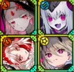 魂神廻錬<血姫>カルゼラ+巫獣の魂神ユレア+魔界の邪氷姫イオレット+神聖天魔グラーブ+光結晶1500